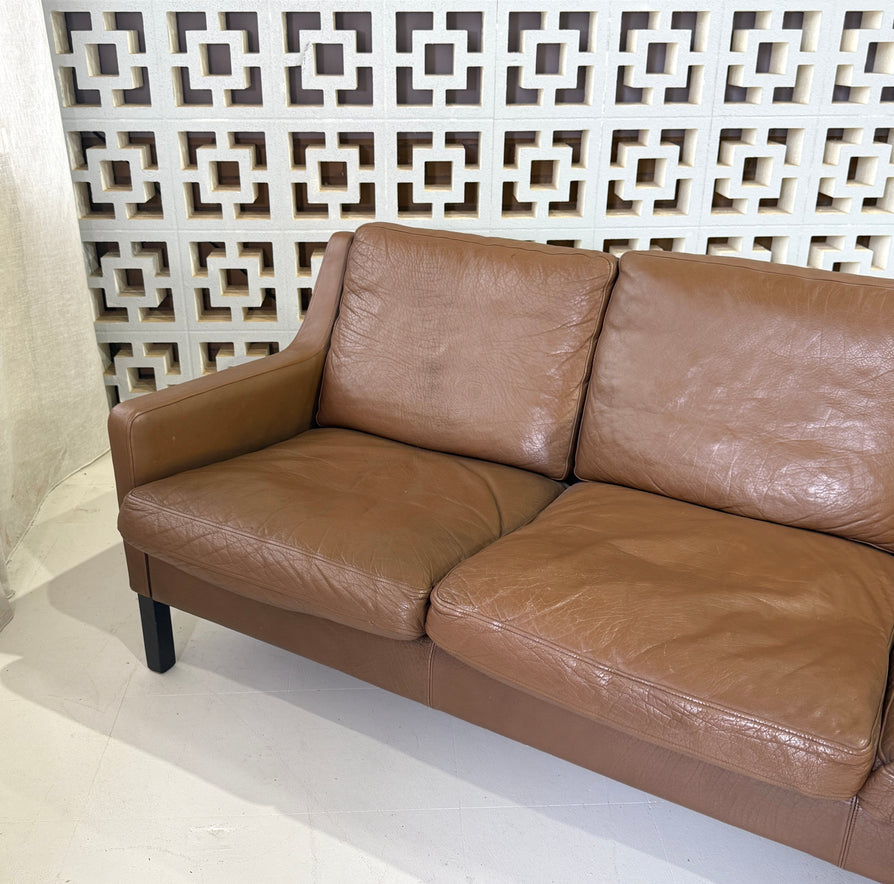 Three Seater Sofa in Brown Leather