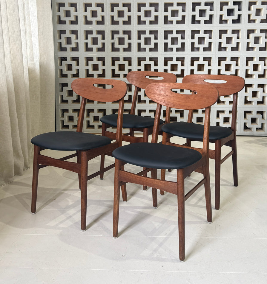 Four Danish Dining Chairs in Teak