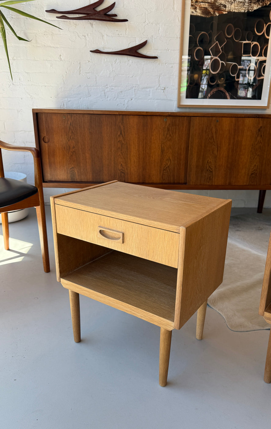 Pair of Danish Bedside Tables in Oak
