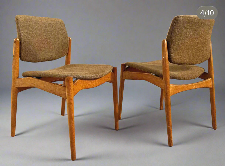 Set of Six "Captains" Dining Chairs by Erik Buch in Oak