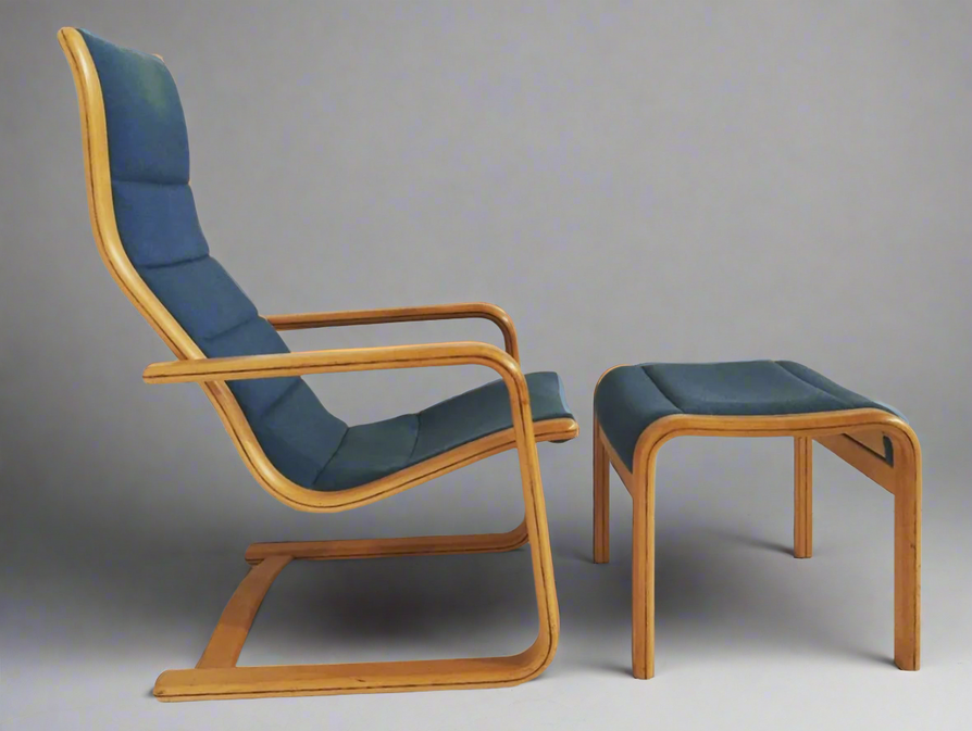 Yngve Ekström Lamello Chair and Footstool
