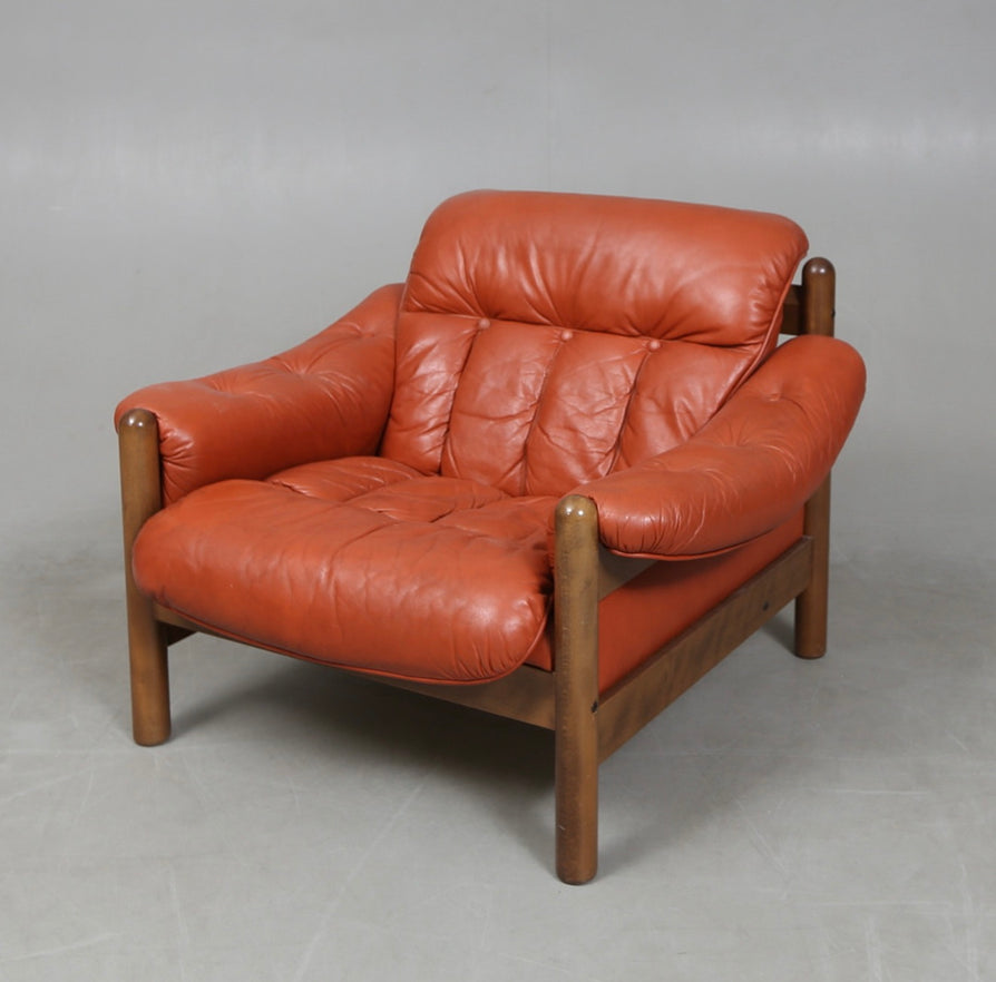 Swedish Lounge Chair in Leather