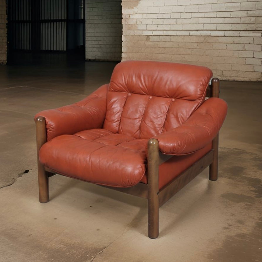 Swedish Lounge Chair in Leather