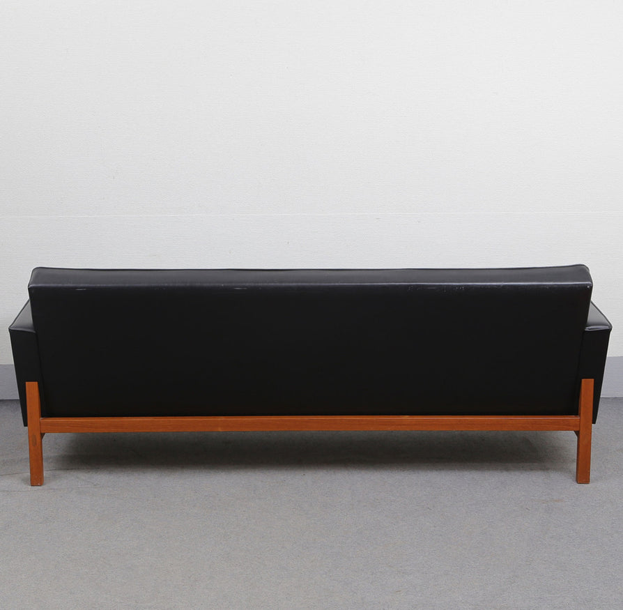 Swedish Three-Seater in Original Black Vinyl