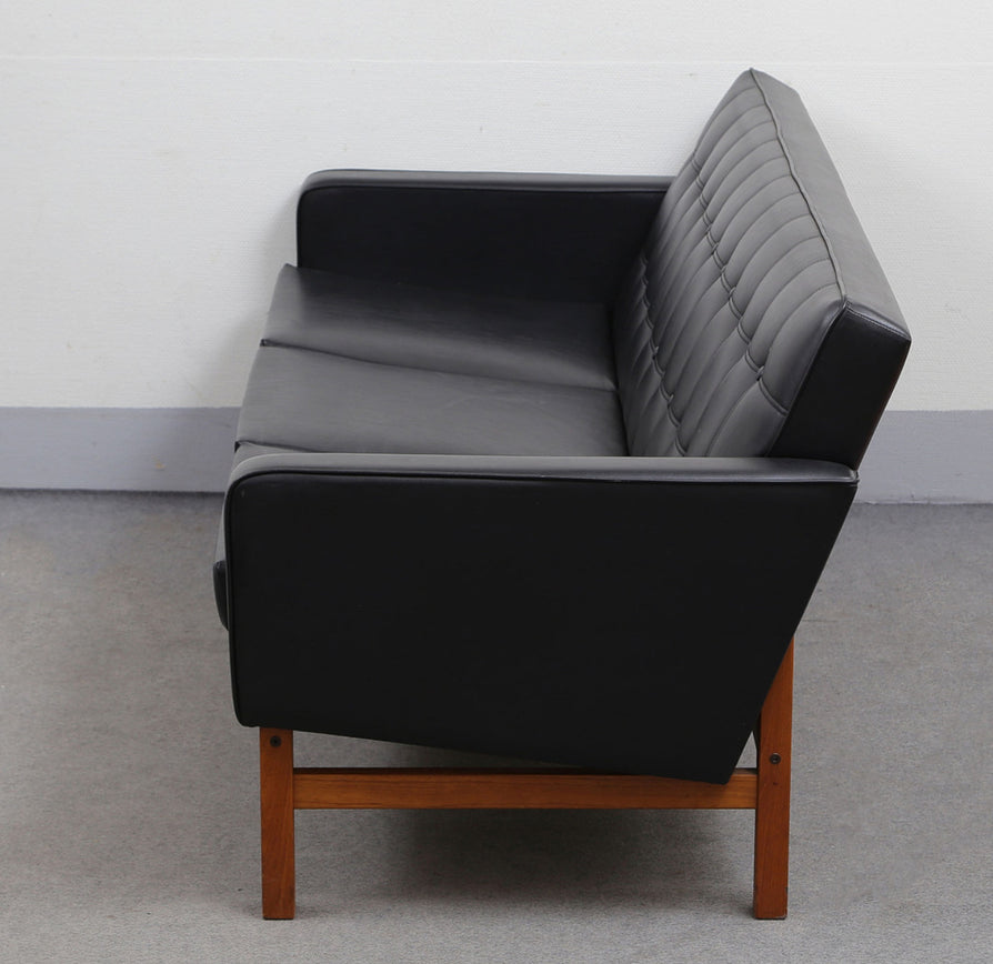 Swedish Three-Seater in Original Black Vinyl