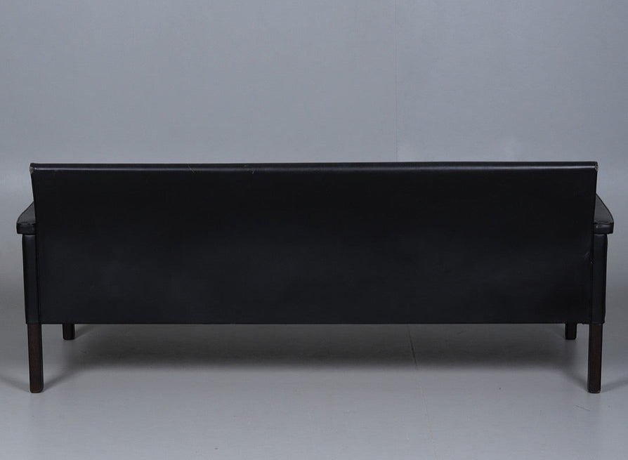 Swedish Three-Seater in Original Black Leather