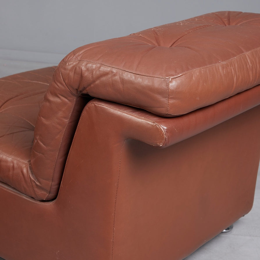 Eight Piece European Modular Sofa in Leather