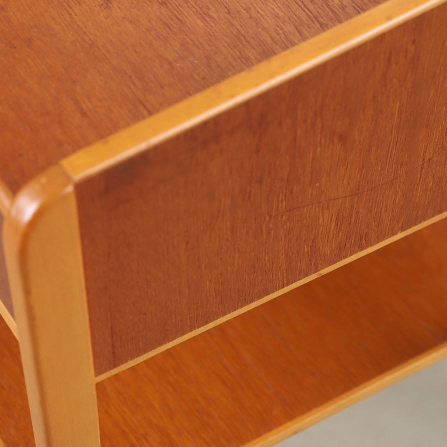 Pair of Swedish Bedside Tables in Teak & Beech