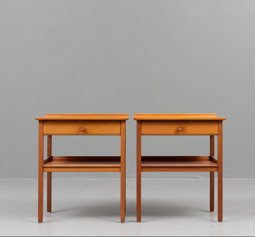 Pair of Danish Bedside Tables in Teak