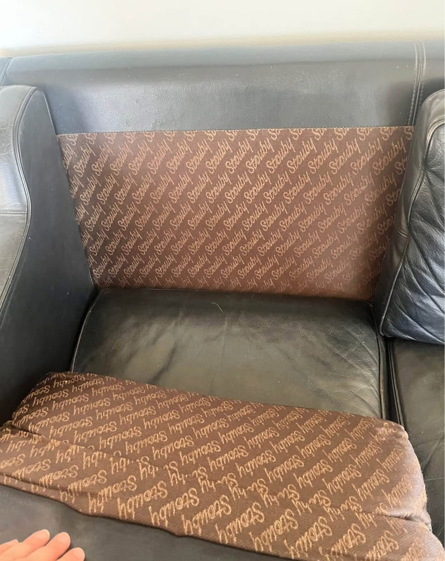 Three-Seater Sofa in Black Leather by Stouby