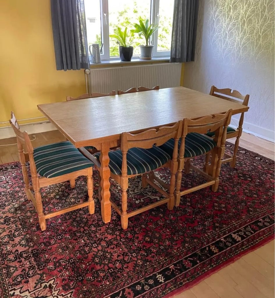 Henning Kjaernulf Oak Extension Dining Table & Dining Chairs