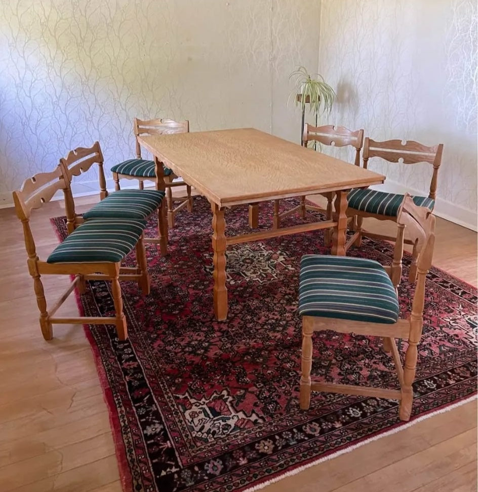 Henning Kjaernulf Oak Extension Dining Table & Dining Chairs