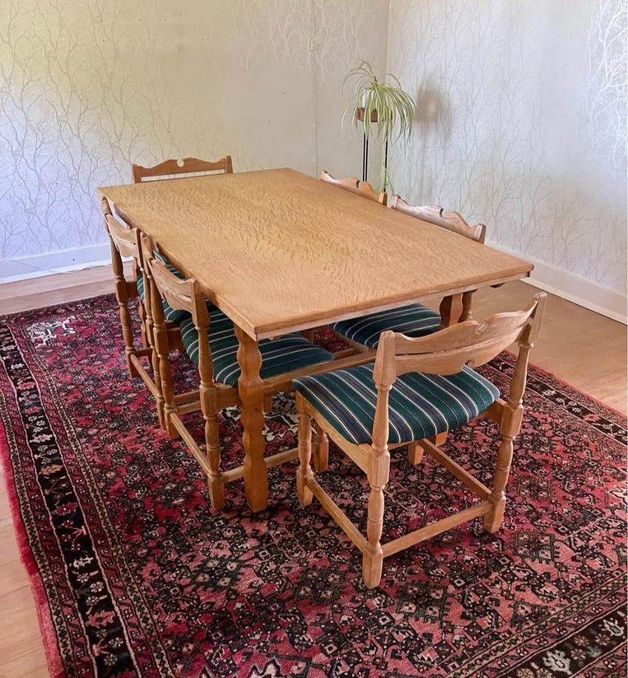 Henning Kjaernulf Oak Extension Dining Table & Dining Chairs