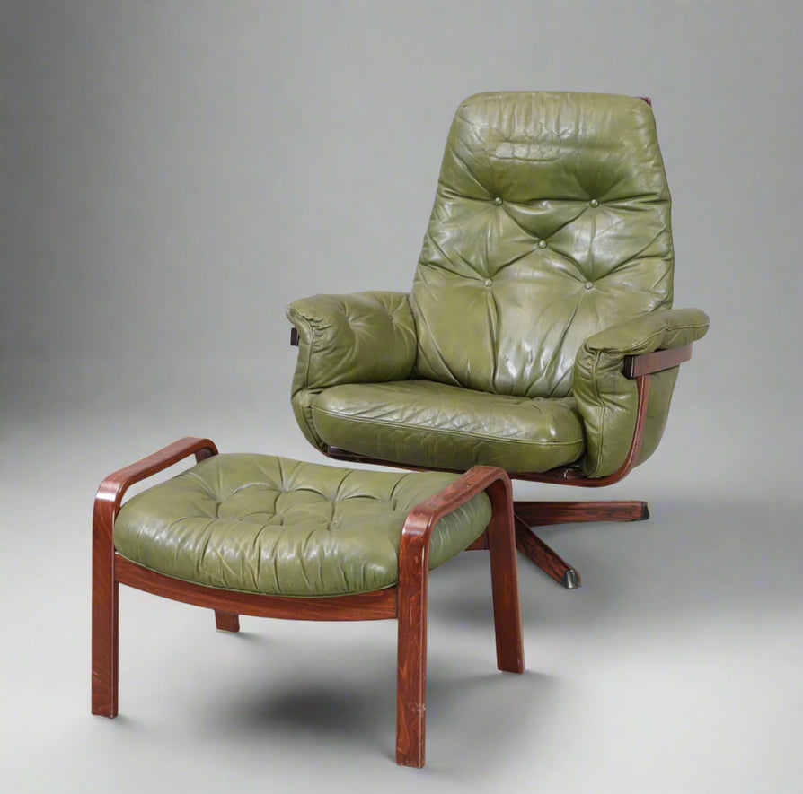 Göte Möbler Swivel Lounge Chair & Footstool.