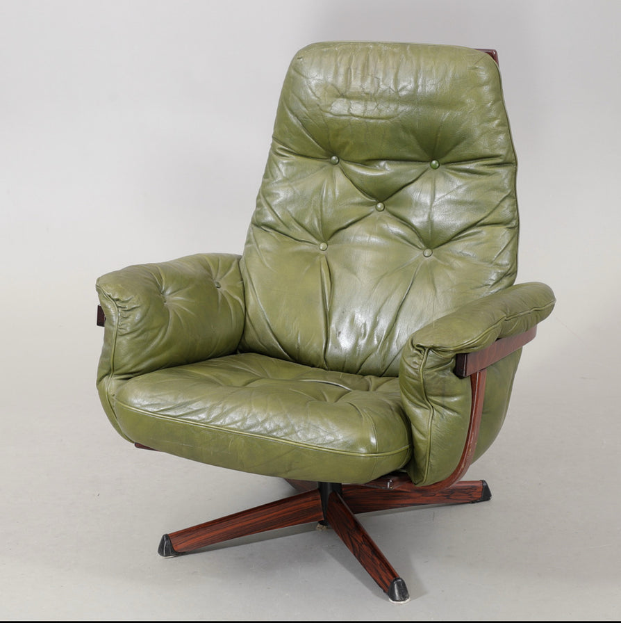 Göte Möbler Swivel Lounge Chair & Footstool.