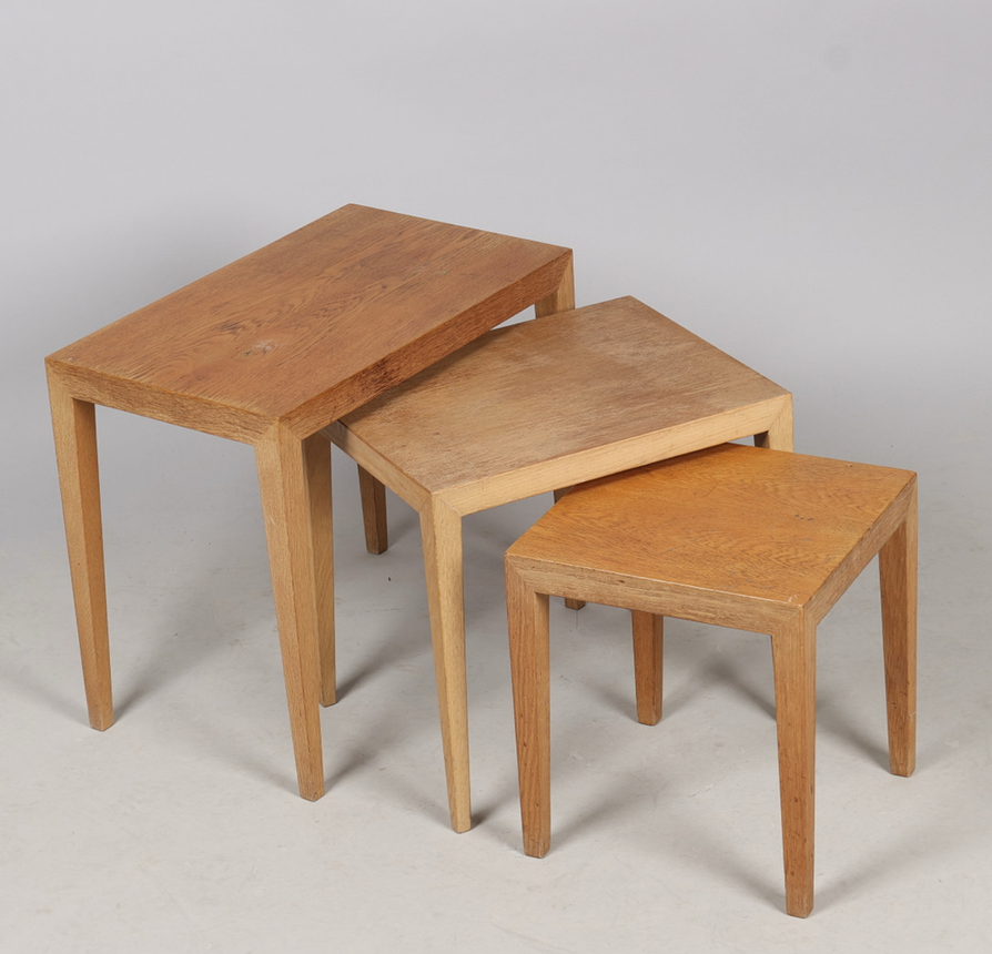 Nest of Three Severin Hansen Tables in Oak