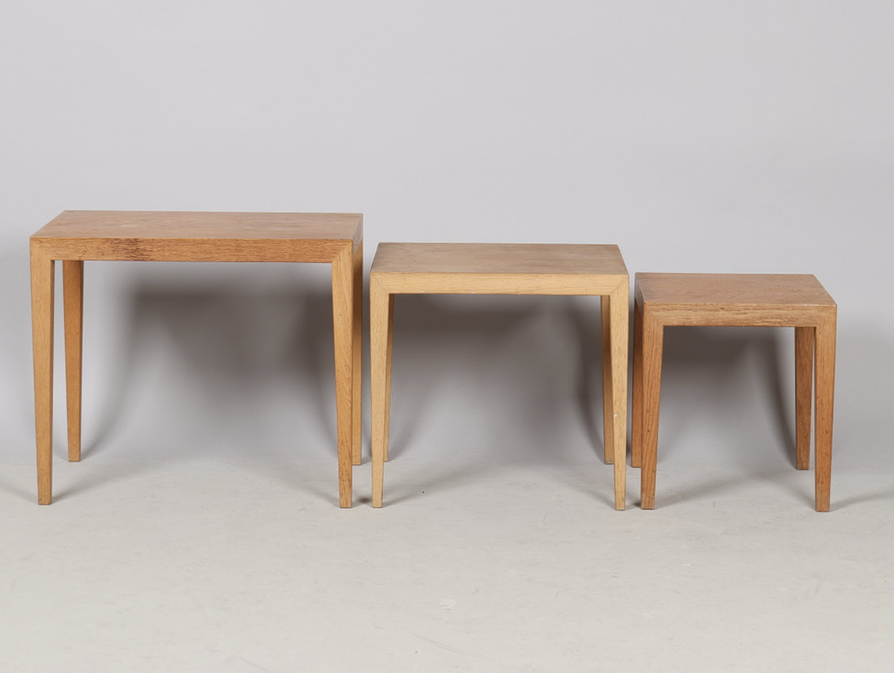Nest of Three Severin Hansen Tables in Oak