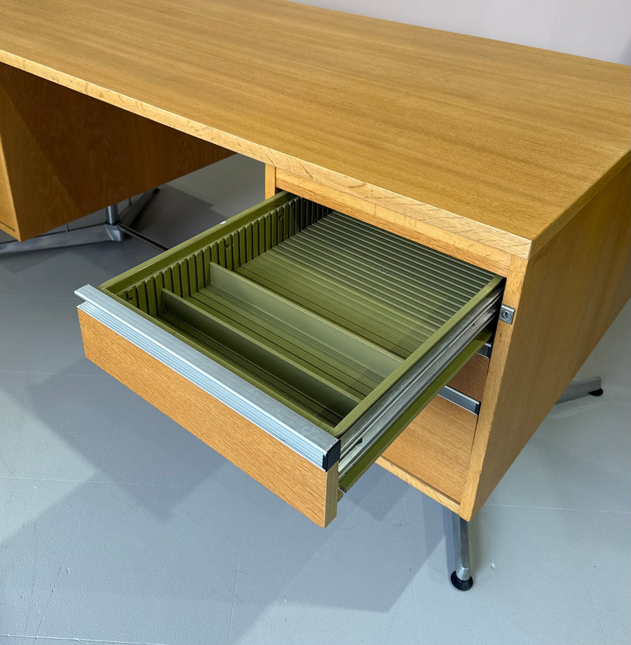 Mid-Century Executive Desk in Oak