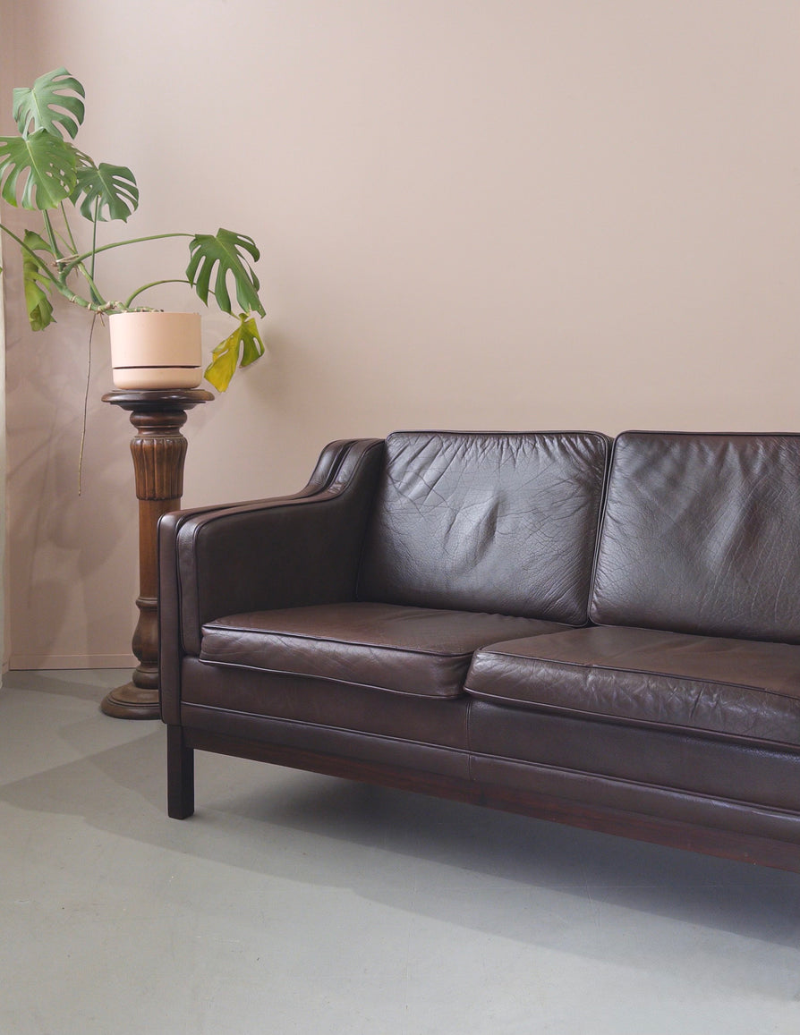 Danish Two Seater Sofa in Leather