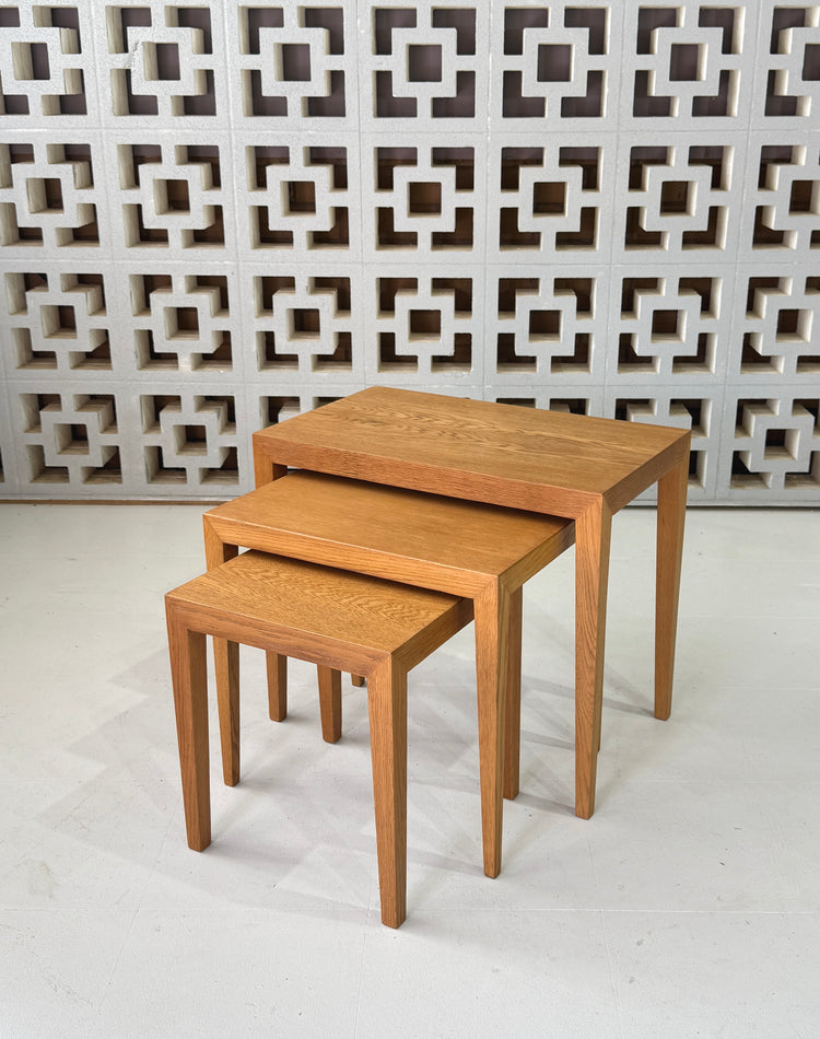 Nest of Three Severin Hansen Tables in Oak