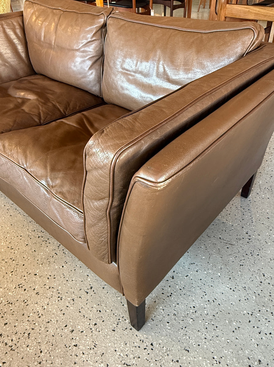 Two Seater “Oslo” Sofa by Stouby in Brown Leather