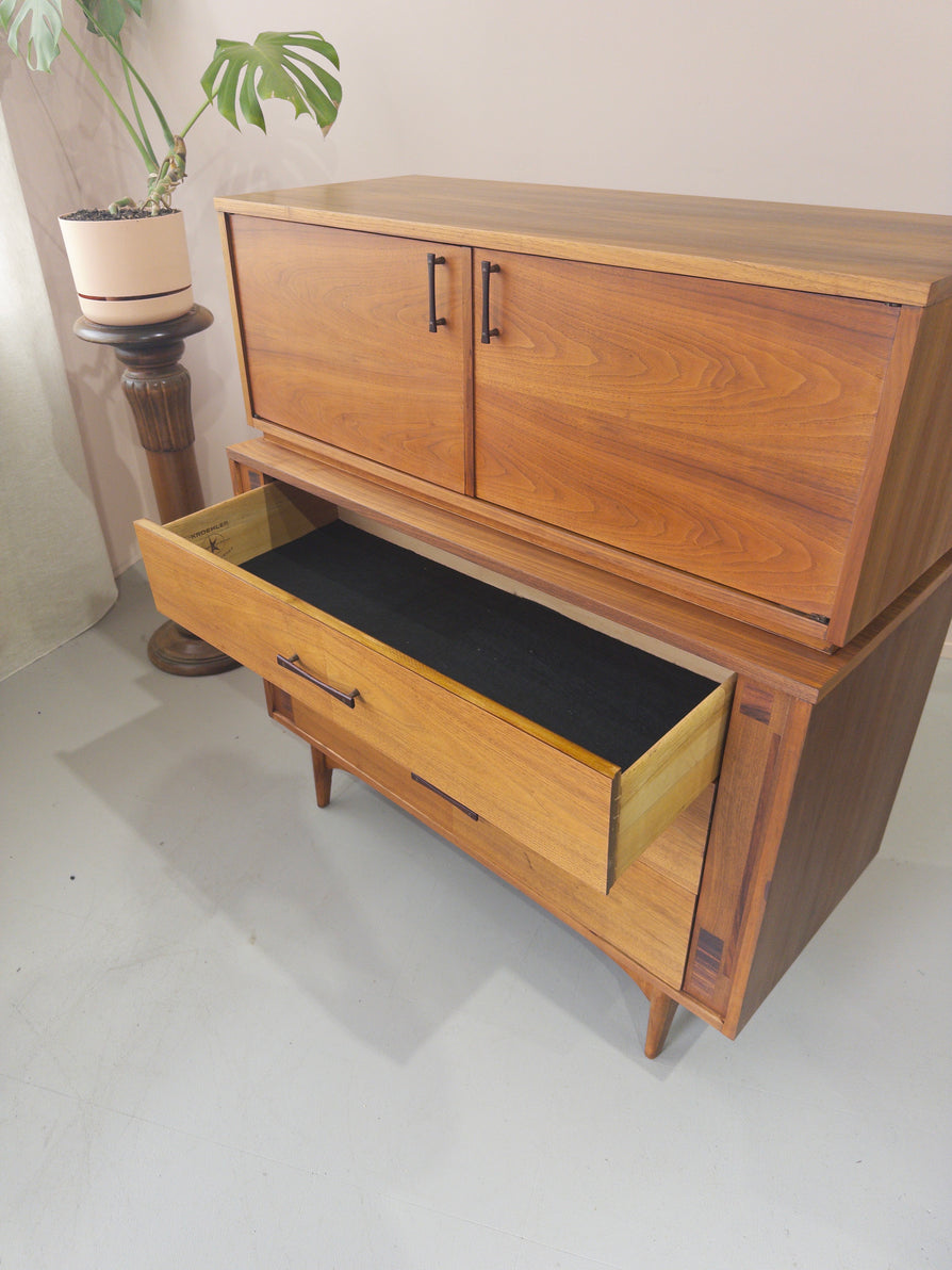 American Mid-Century Cabinet in Walnut & Rosewood