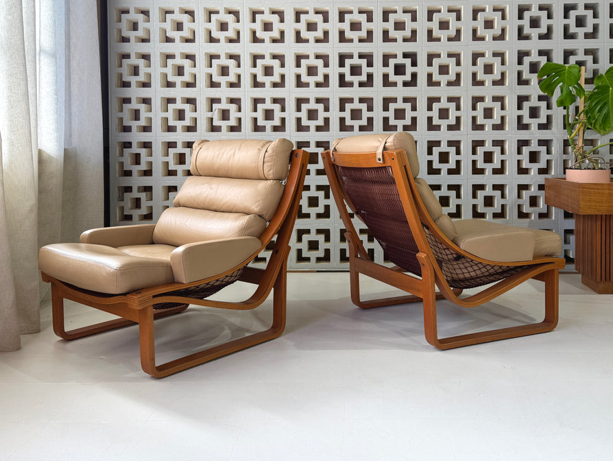 Tessa T4 Lounge Chair in a Light Tan Leather