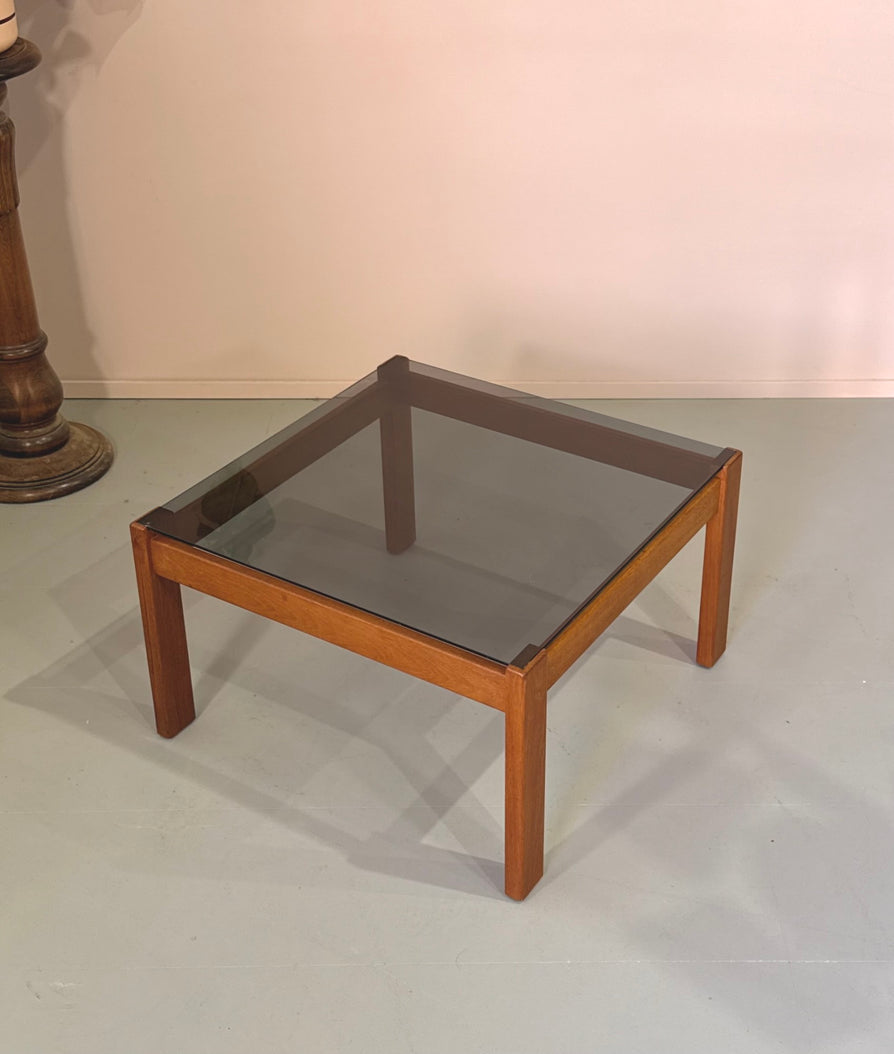 1970s Coffee Table in Blackwood & Glass