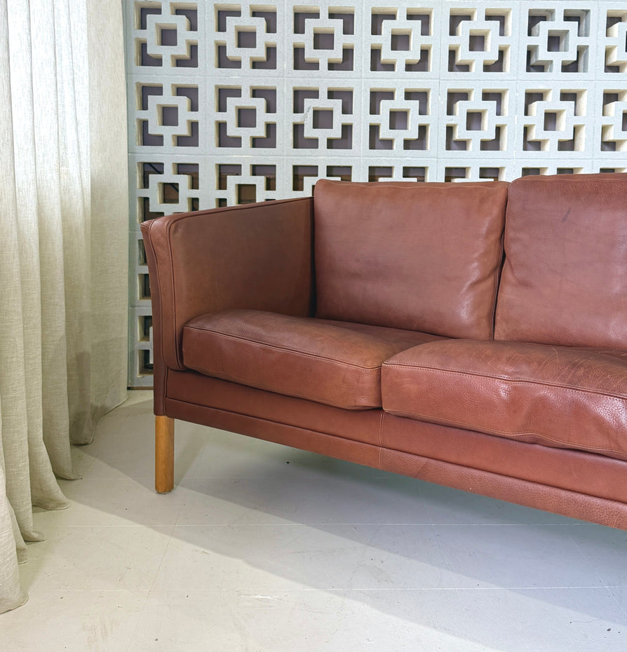 Mogens Hansen Three Seater Sofa in Leather
