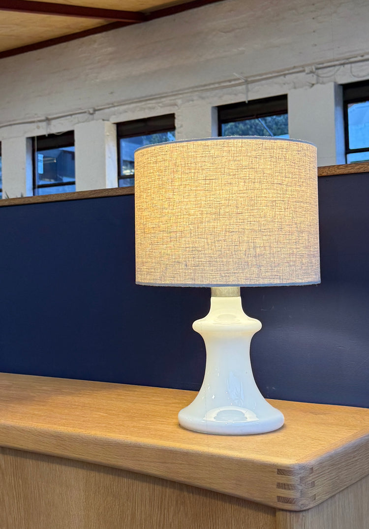 Holmegaard Table Lamp in White Glass