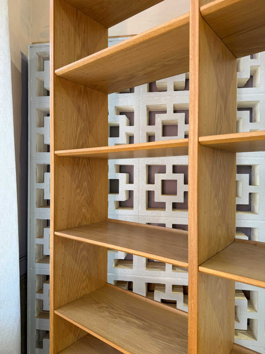 Tall Open Danish Bookcase in Oak