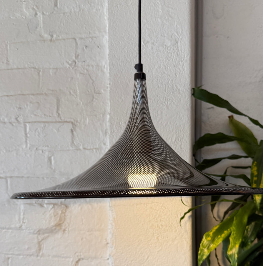 "Reticello" Italian Pendant in Black Plastic