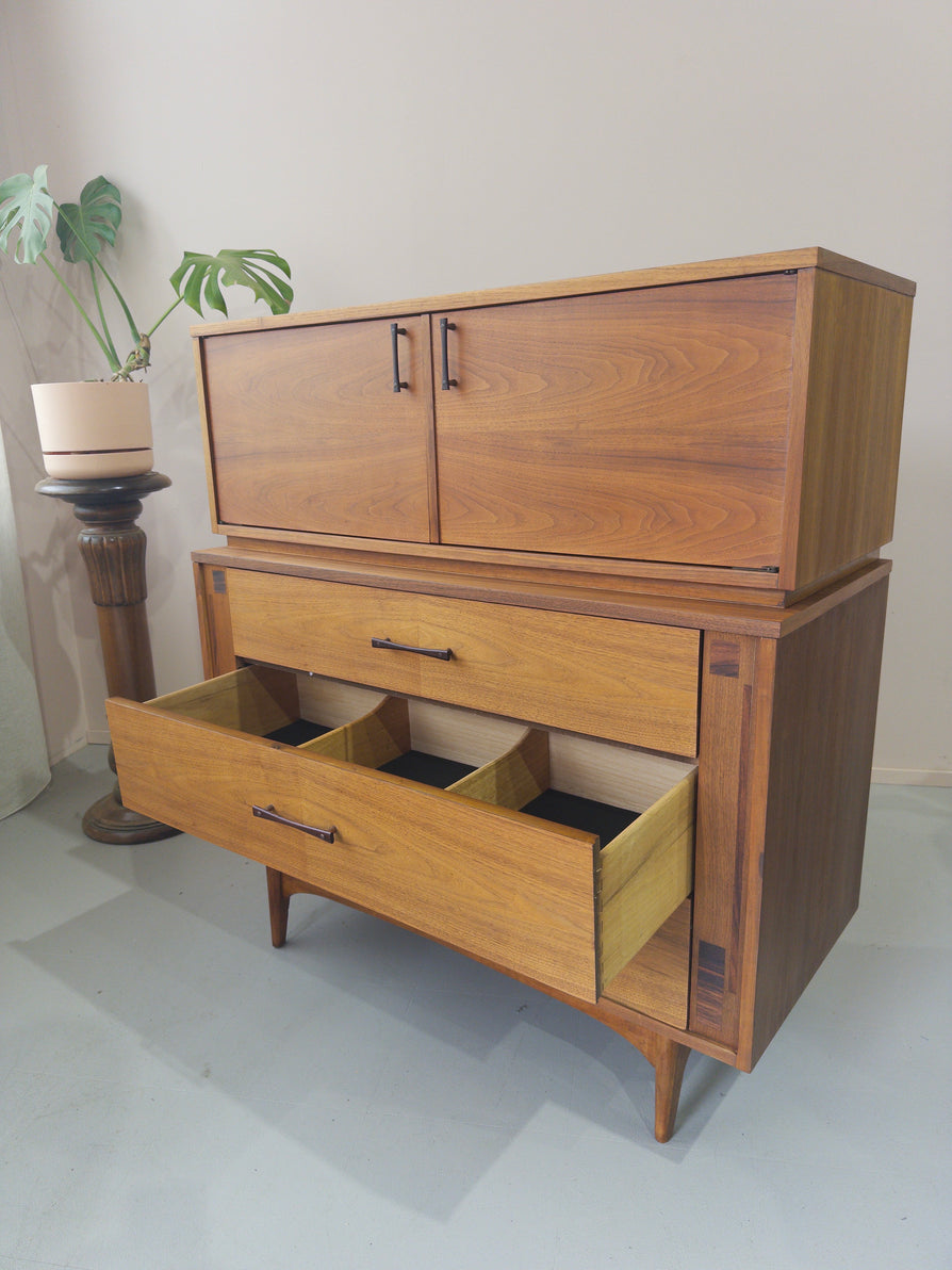 American Mid-Century Cabinet in Walnut & Rosewood