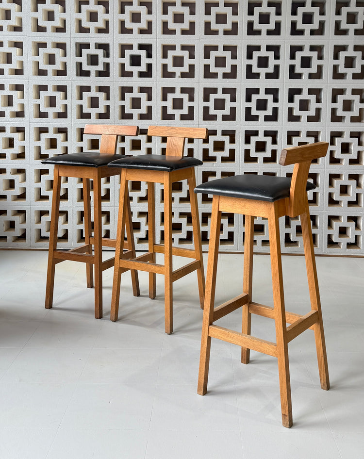 Set of Three Danish Barstools