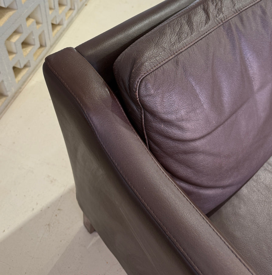 Danish Three-Seater Sofa in Leather