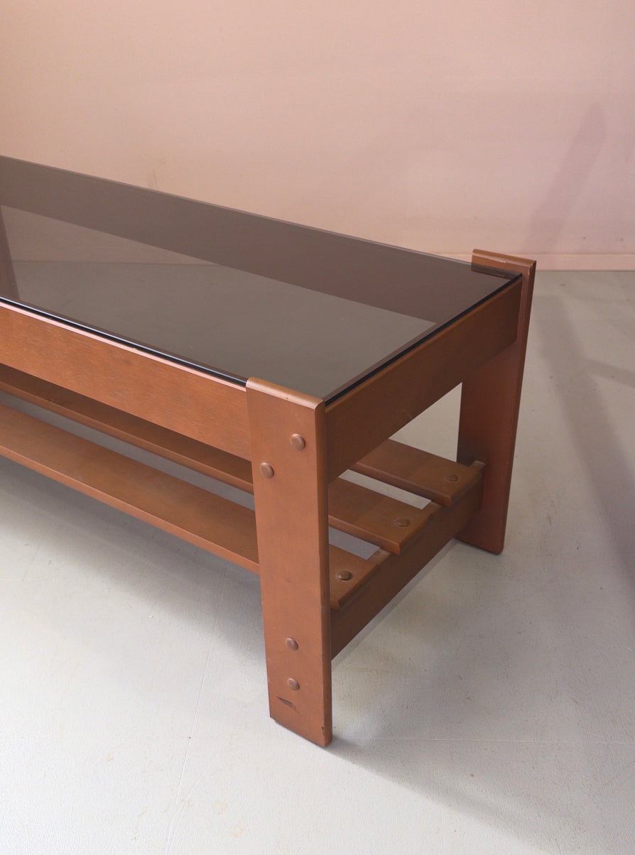 1970s Smoked Glass Coffee Table