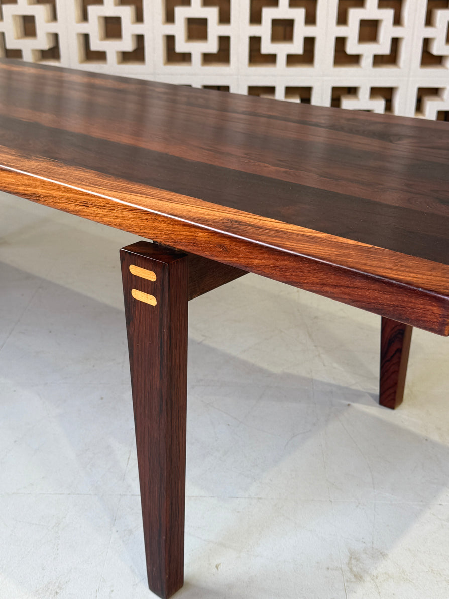 Exquisite Danish Coffee Table in Solid Brazilian Rosewood