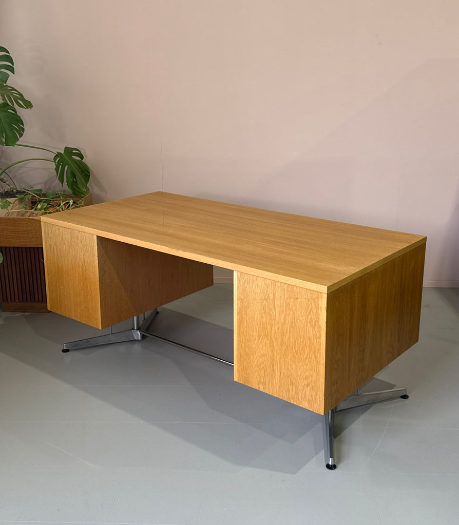 Mid-Century Executive Desk in Oak