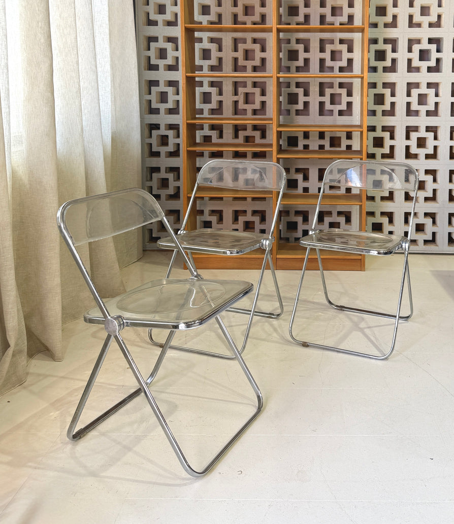 Three Original Giancarlo Piretti “Plia” Folding Chairs