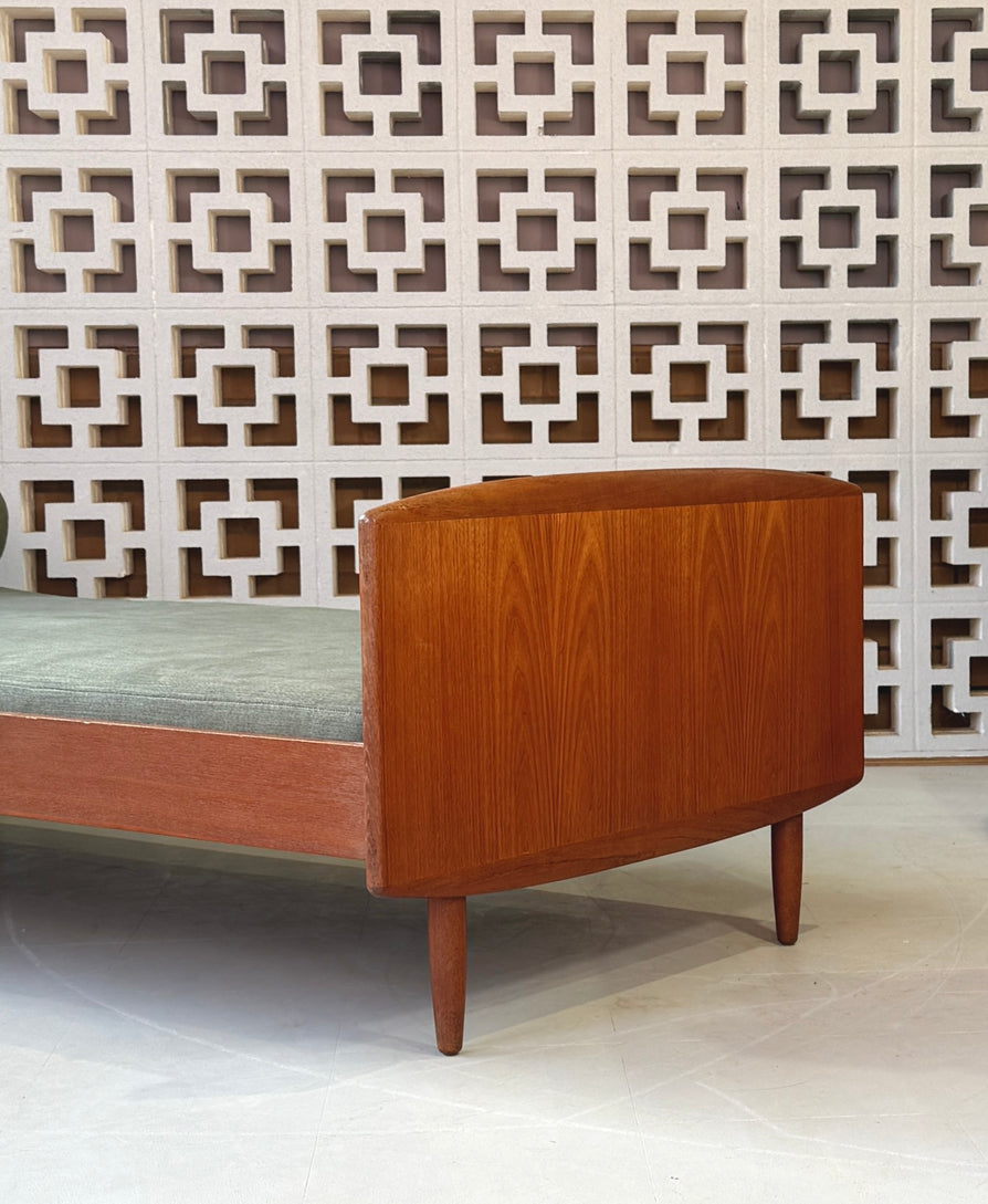 Danish Daybed in Teak & With New Fabric