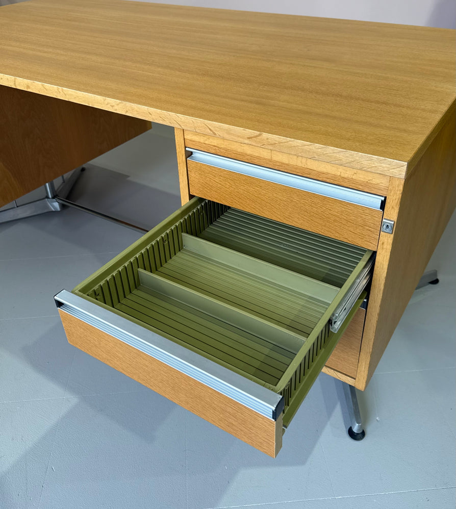 Mid-Century Executive Desk in Oak