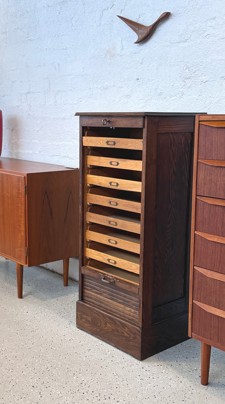 Early 20th Century Danish Filing Unit in Oak