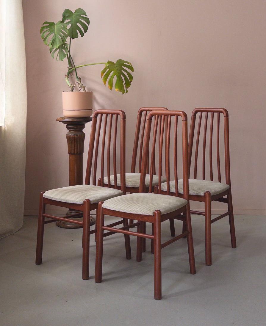 Four High-Back Danish Dining Chairs