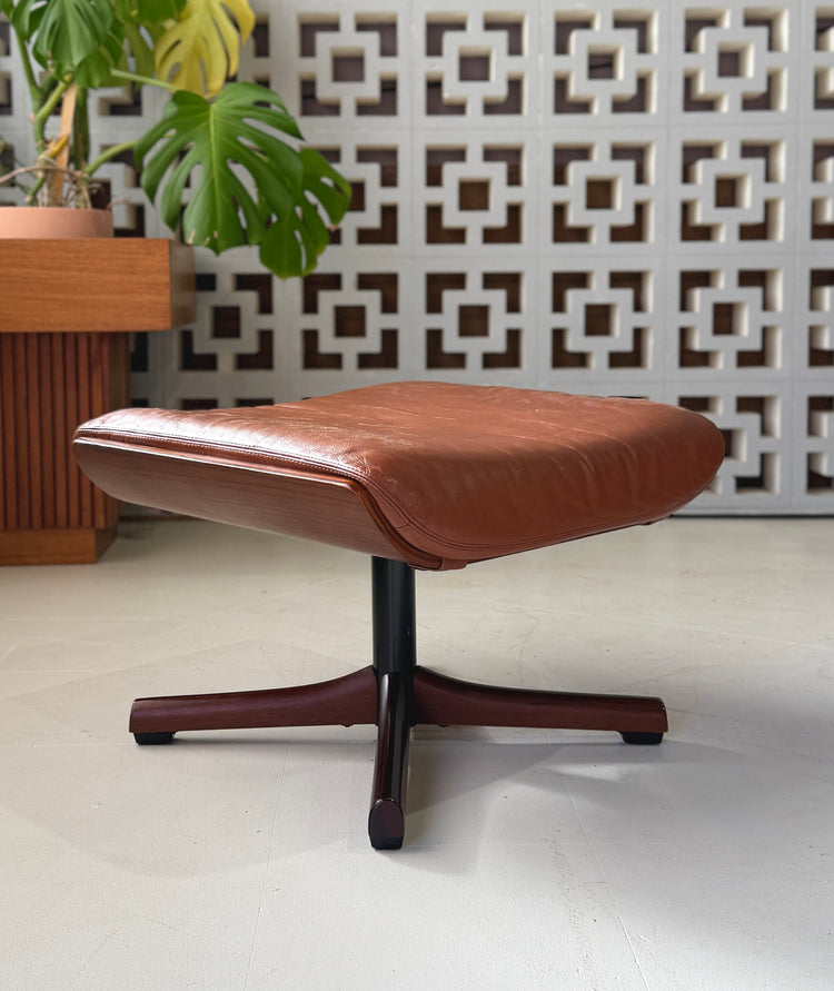 Tessa T21 Swivel Footstool in Tan Leather