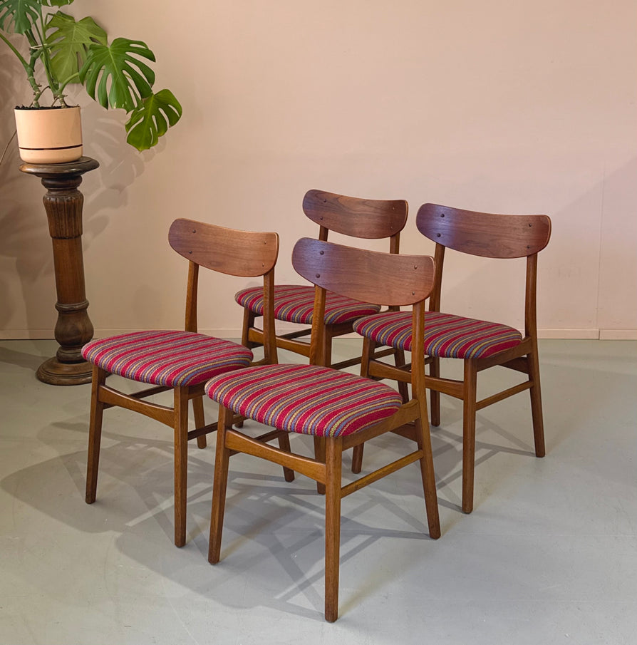 Four Jelly Bean Danish Dining Chairs