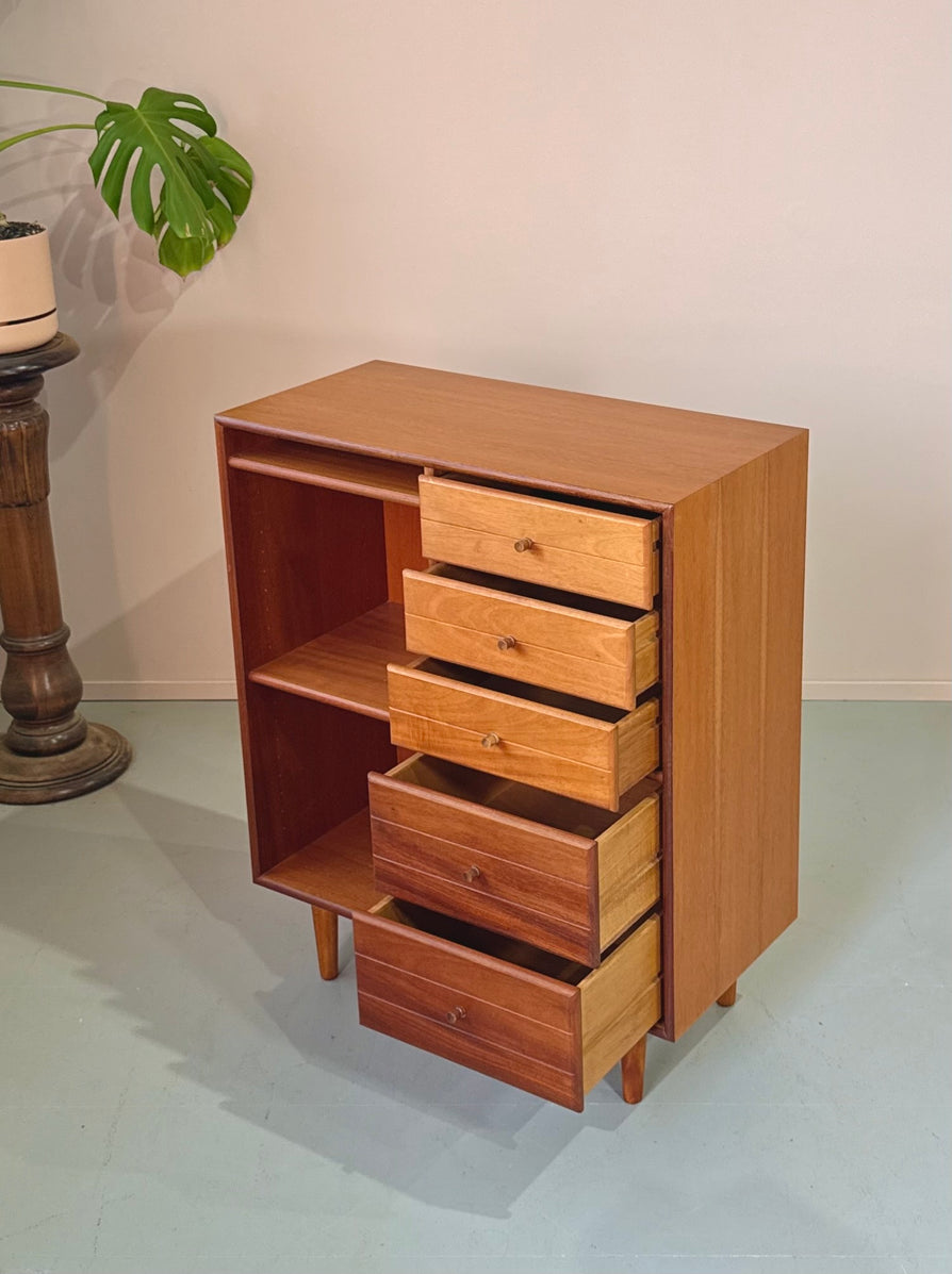 Mid-Sized Danish Bookcase / Chest Unit in Teak