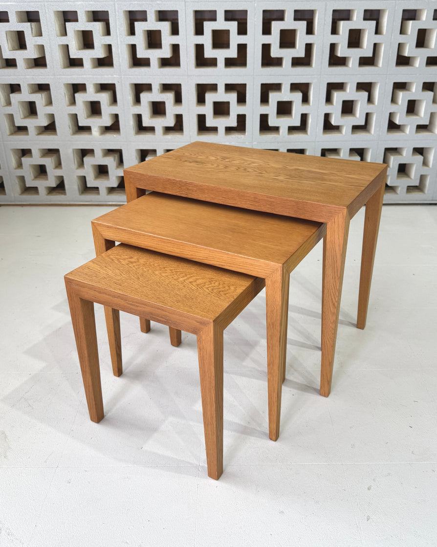 Nest of Three Severin Hansen Tables in Oak