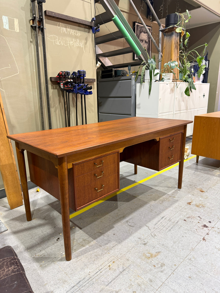 1950s Danish Writing Desk in Teak & Oak