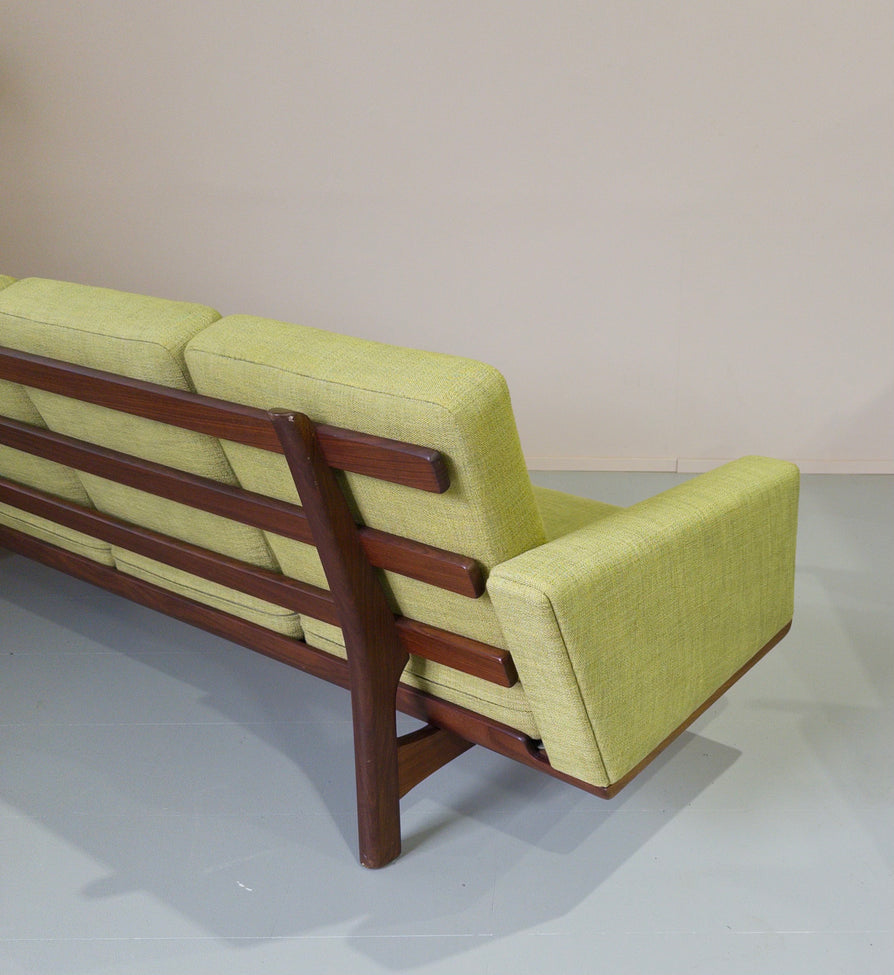 Hans J Wegner GE235/4 Sofa in Light Green Upholstery
