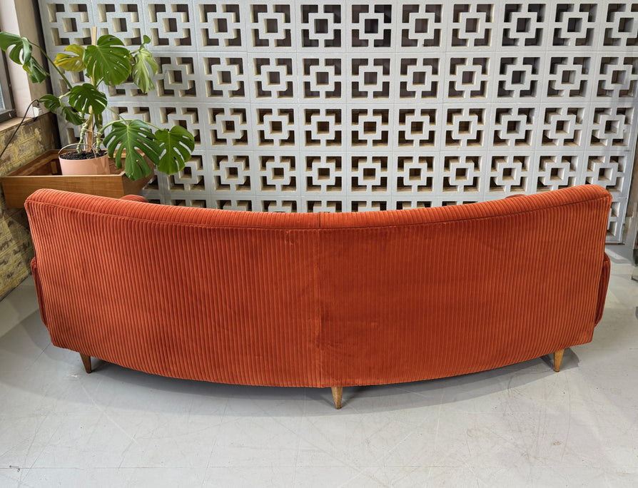 Mid-Century Curved Sofa in Kvadrat Corduroy